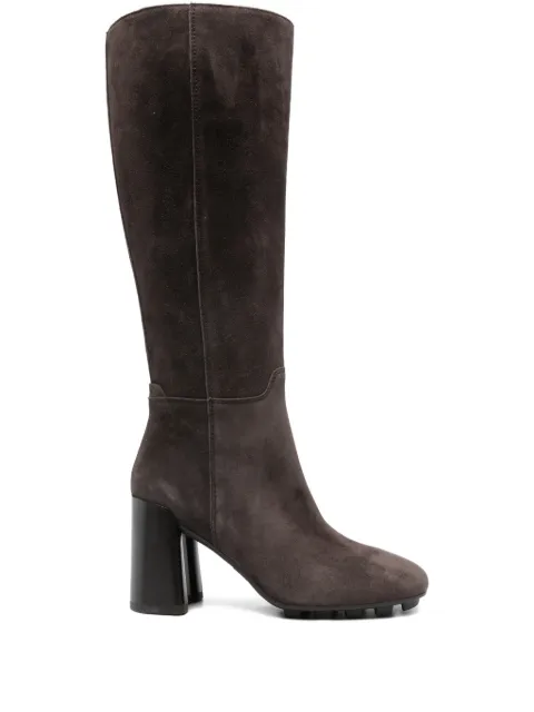 Hogan 90mm suede block-heel knee-high boots