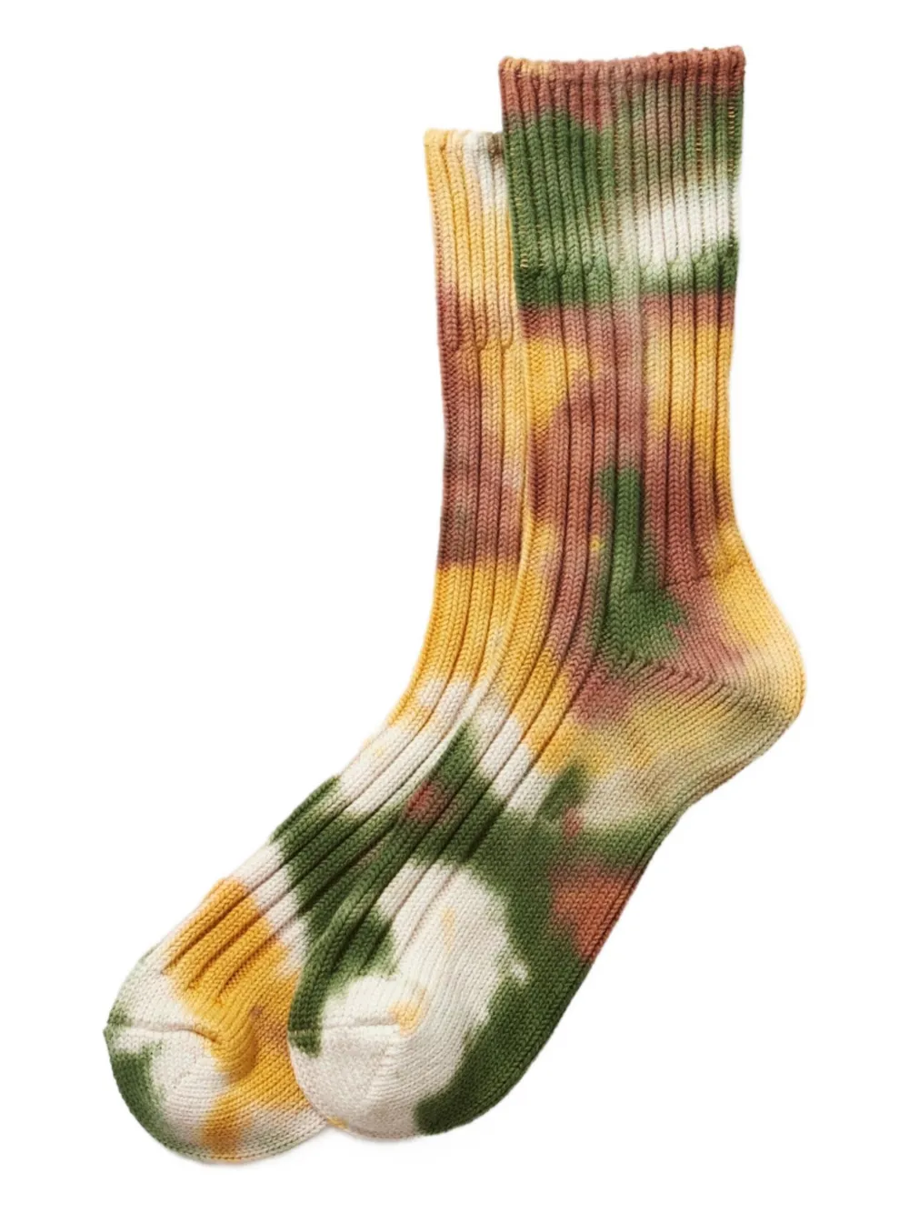RoToTo ribbed tie-dye socks | Yellow | Image 1