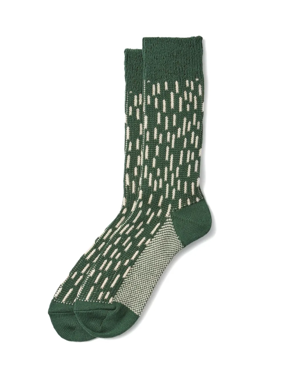 Rototo Raindrop Ribbed Socks In Green