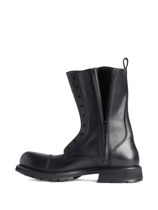 Balenciaga Truck Zip Leather Boots | Black | FARFETCH
