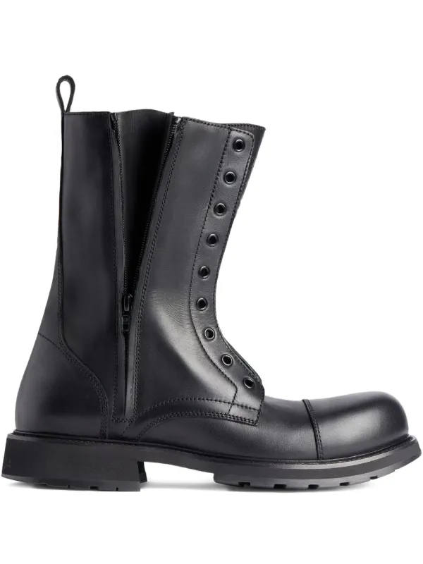 Balenciaga Truck Zip Leather Boots Black FARFETCH IN