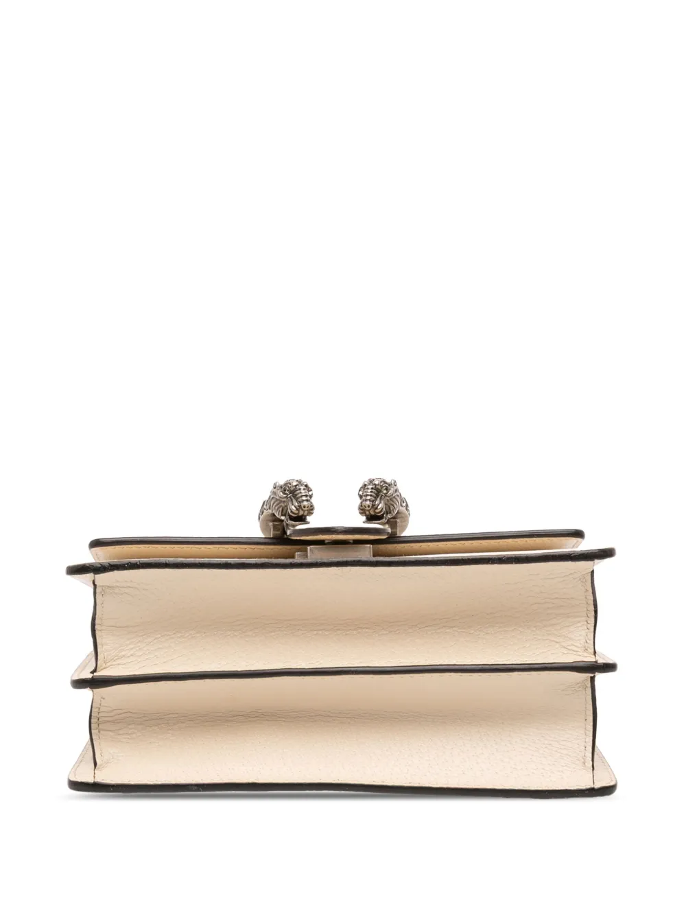 Pre-owned Gucci 2016-2025 Mini Leather Bamboo Dionysus Web Satchel In White