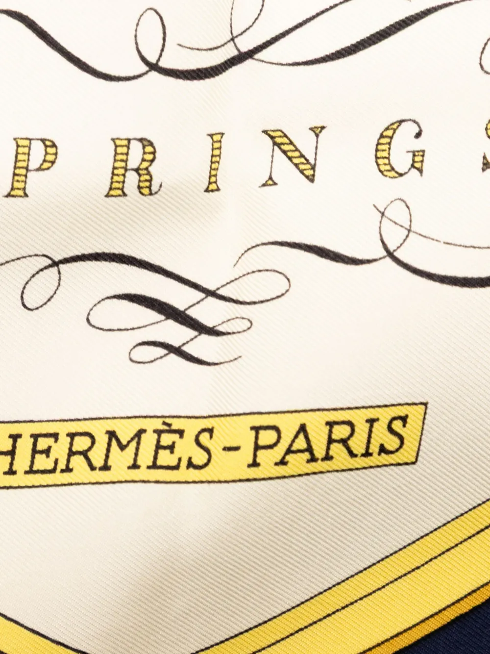 Pre-owned Hermes 20th Century Springs Silk Scarf 90 Scarves In Blue