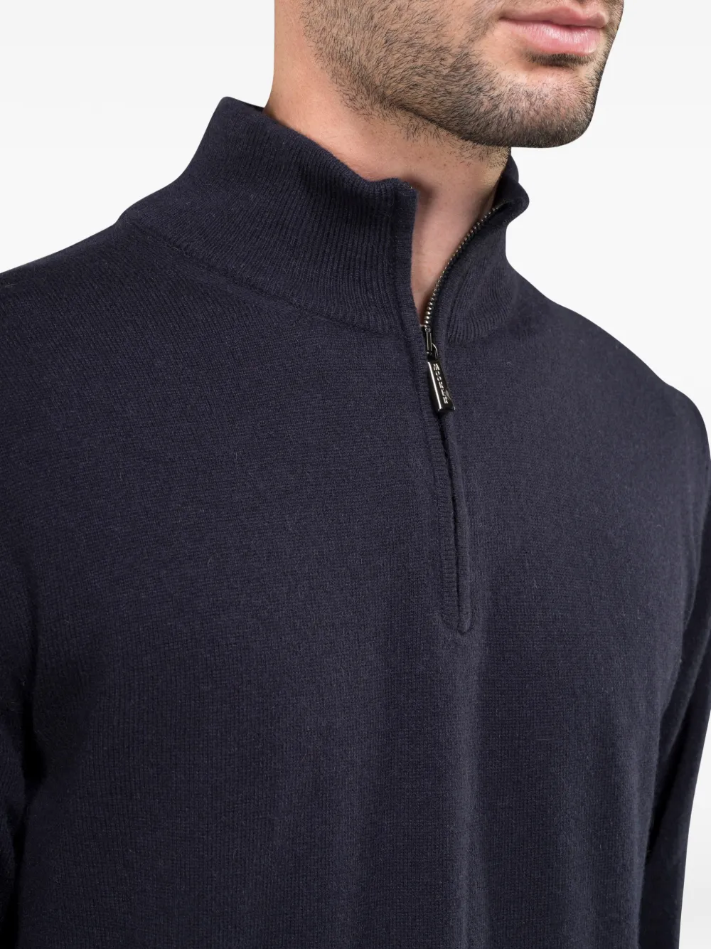  Moorer Half-zip Turtleneck Sweater - Blue 