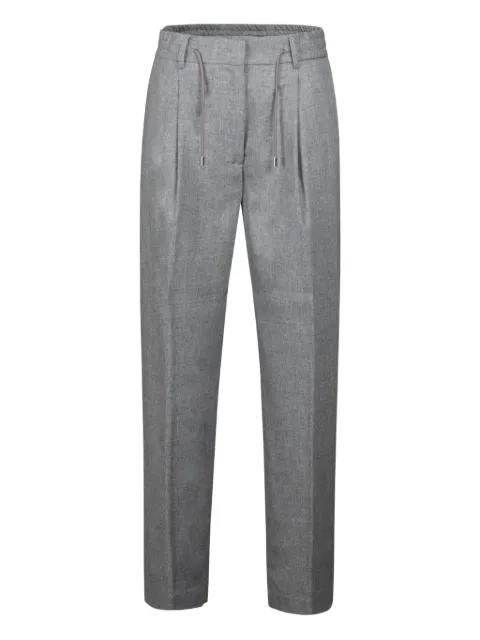 Moorer drawstring-waist pleated trousers