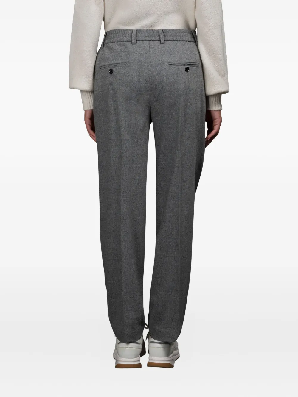 Moorer Plooibroek met trekkoordtaille Grijs