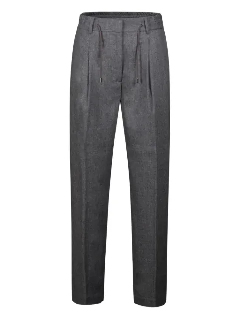 Moorer drawstring-waist pleated trousers