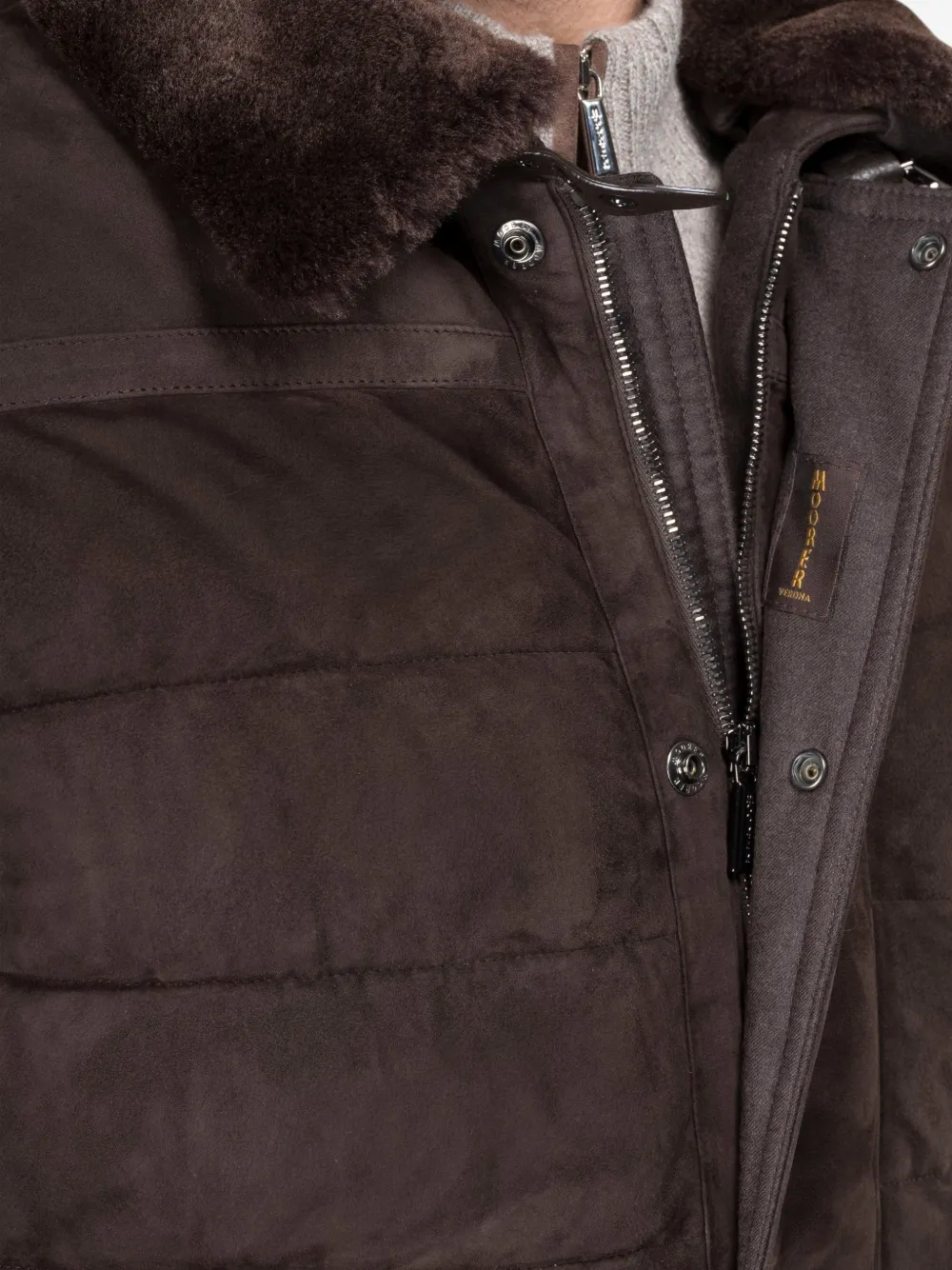  Moorer Viani Collared Padded Jacket - Brown 