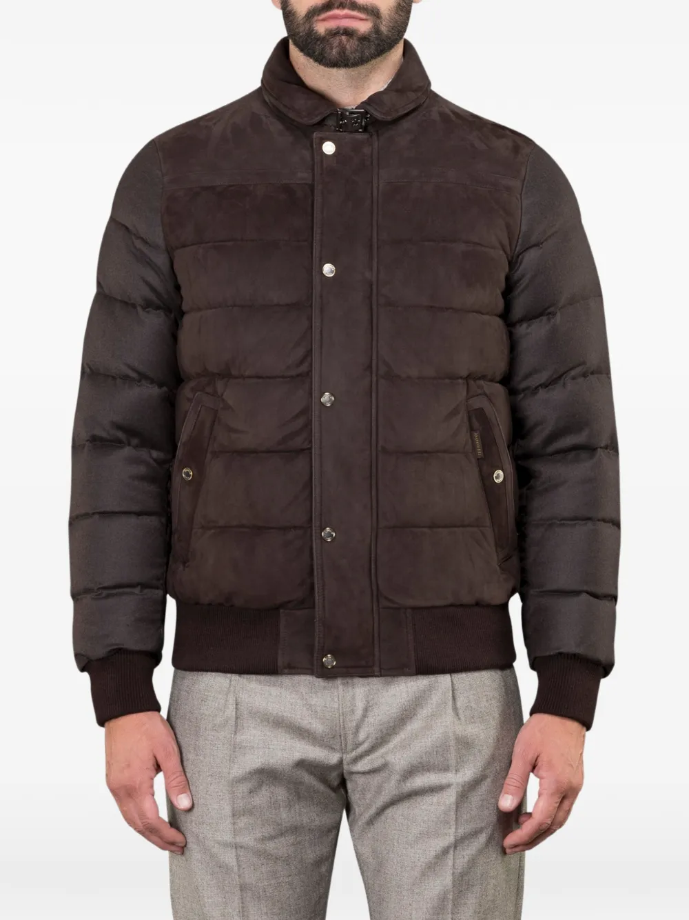 Moorer Viani collared padded jacket | Brown | Image 1