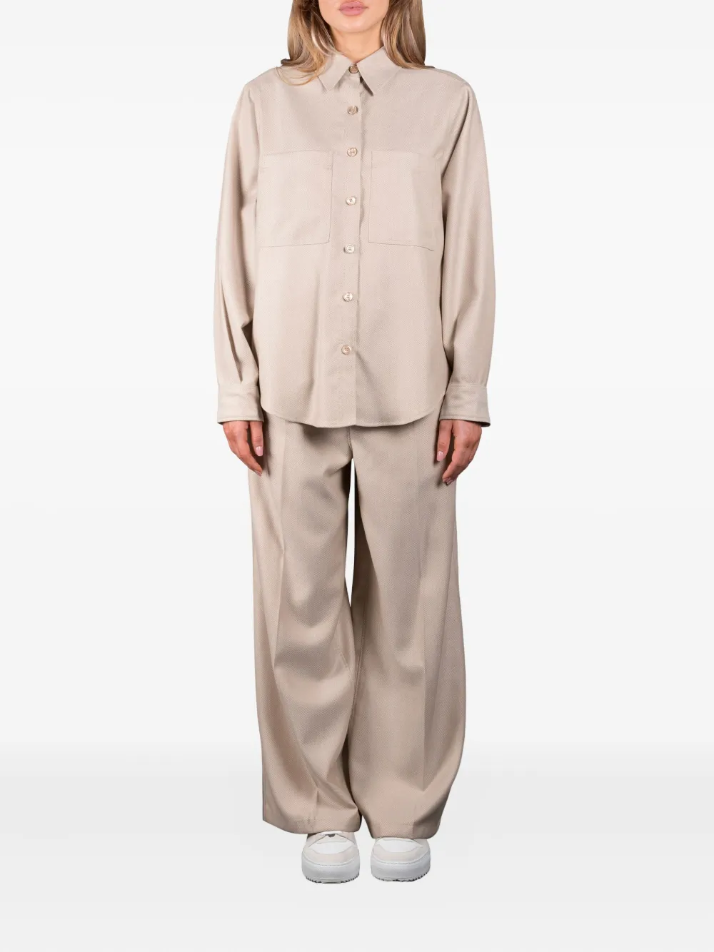 Moorer Zama patch-pocket shirt - Beige