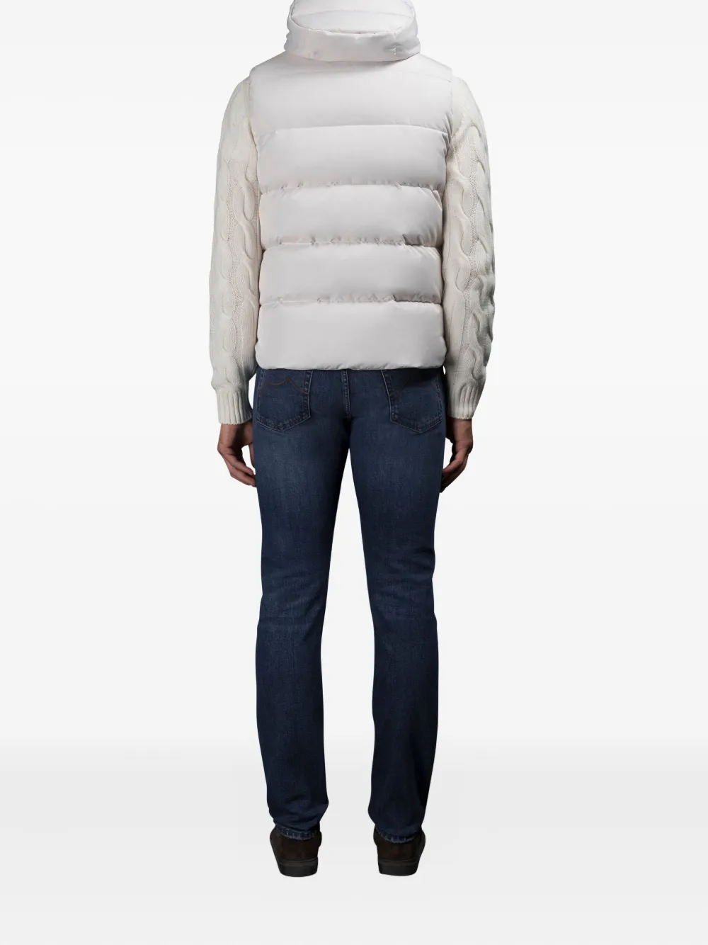 Moorer Fire Hooded Gilet In White