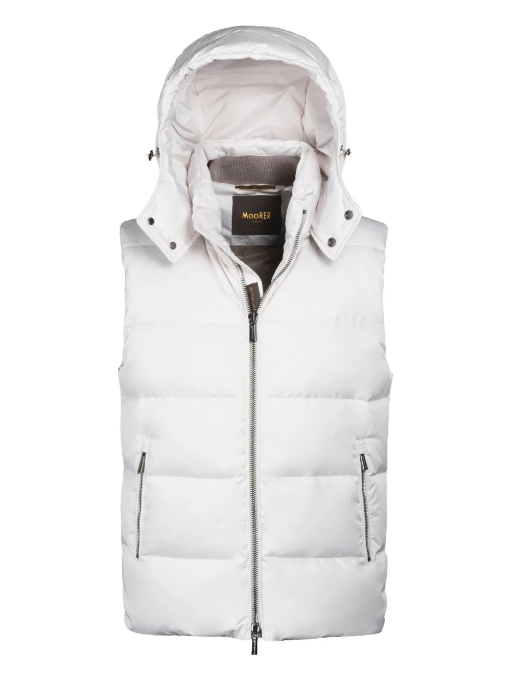 Moorer Fire Hooded Gilet In White