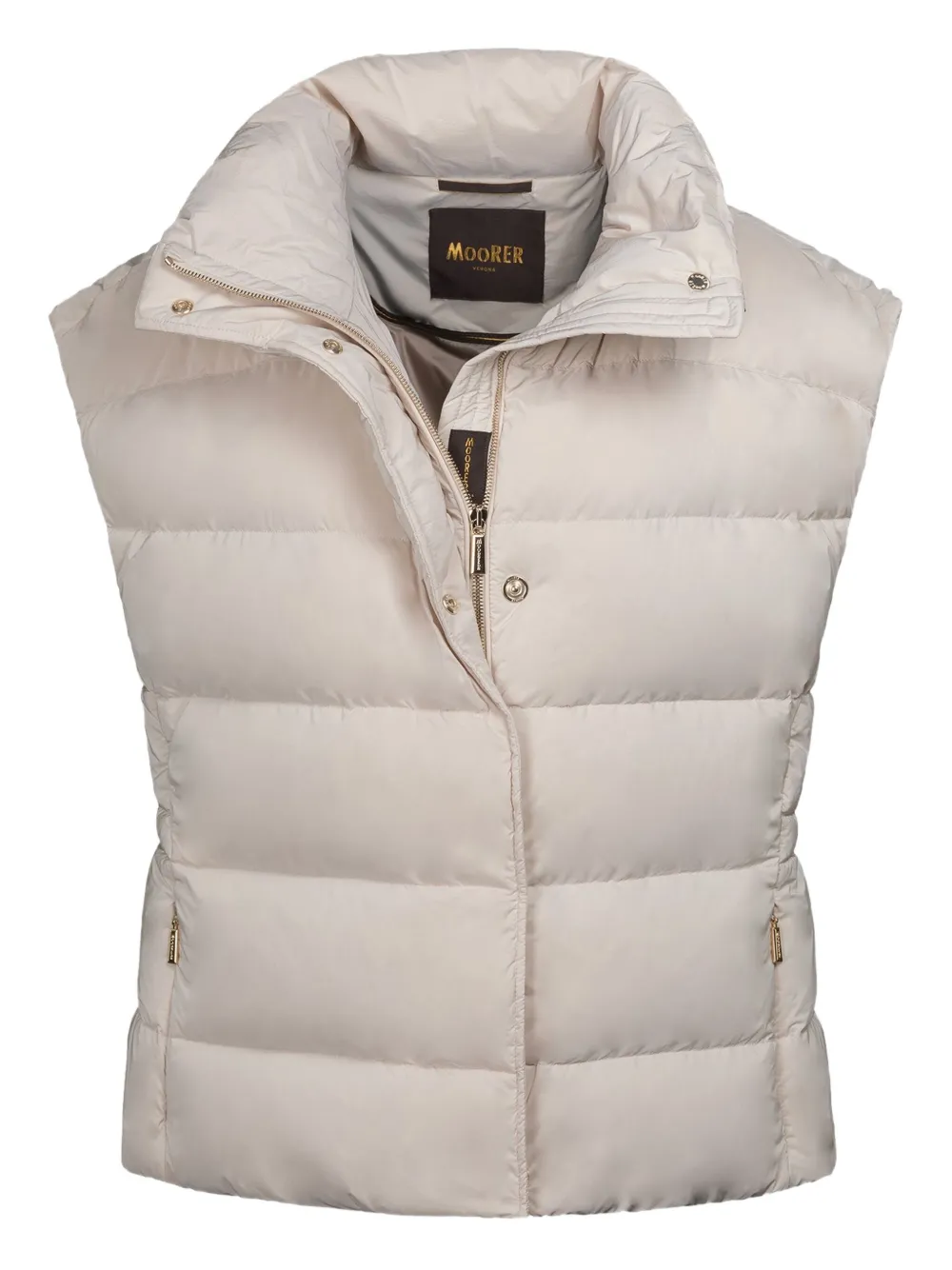 Moorer Mily-OS zip quilted vest | Neutrals | Image 1
