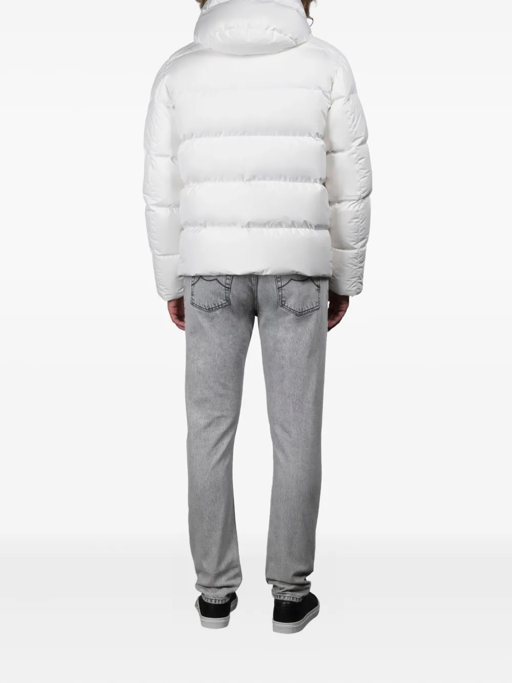 Moorer Nadir-STP gewatteerd jack met capuchon Wit