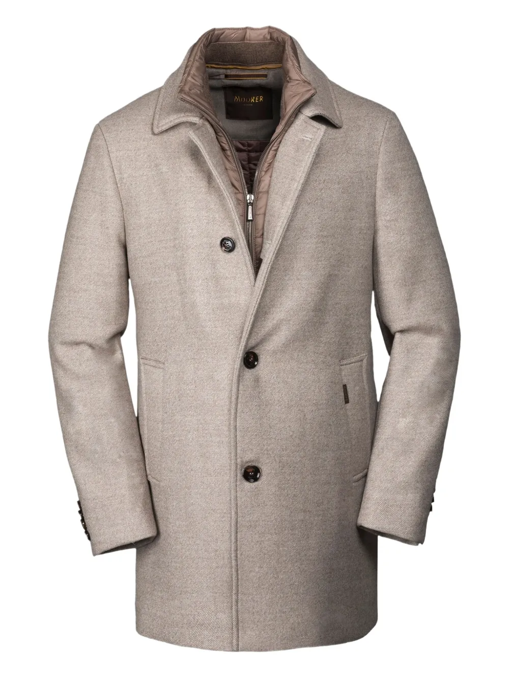 Moorer Monferrato-lp Buttoned Coat In Brown