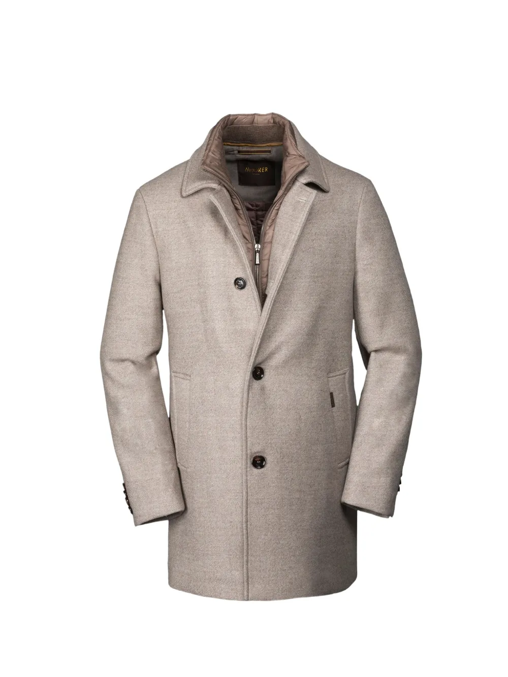 Moorer Monferrato-lp Buttoned Coat In Brown