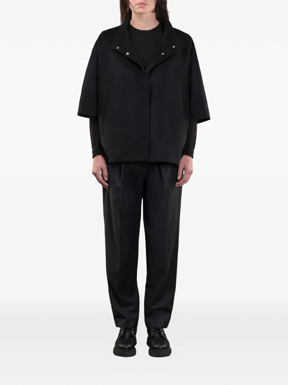  Moorer Resia Cape Jacket - Black 