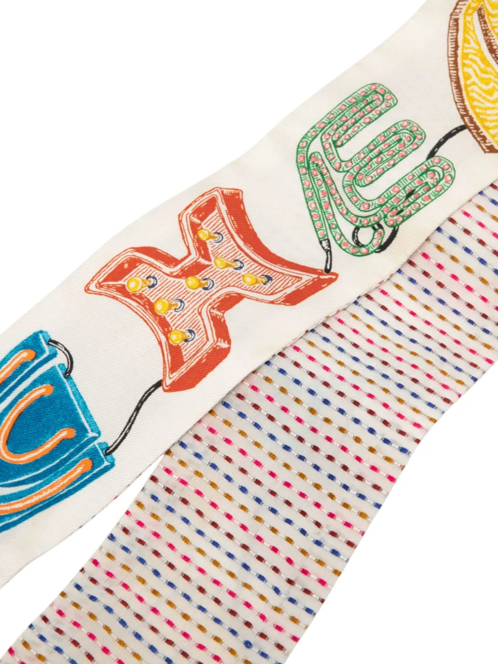 Hermès Pre-Owned mascada Twilly Chevaloscope Pointille de seda 2020-2025 | Image 2