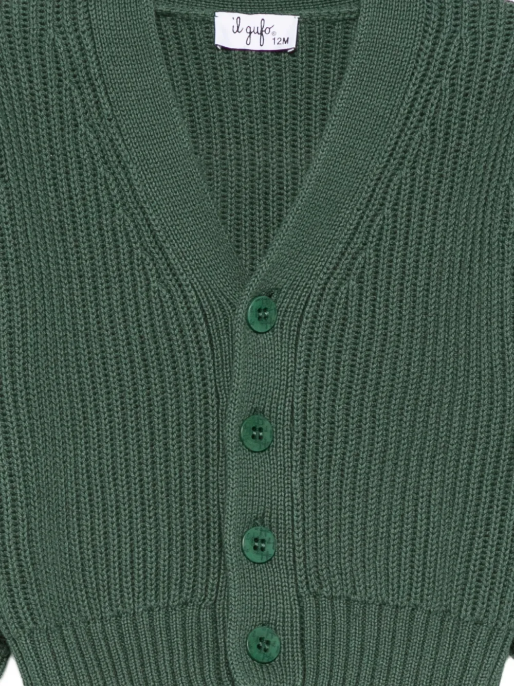 Il Gufo Vest met V-hals en knopen Groen