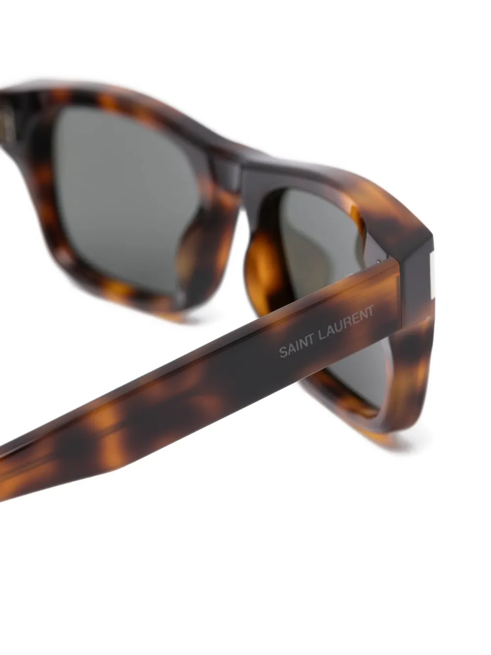 Saint Laurent Eyewear Zonnebril met rechthoekig montuur Bruin