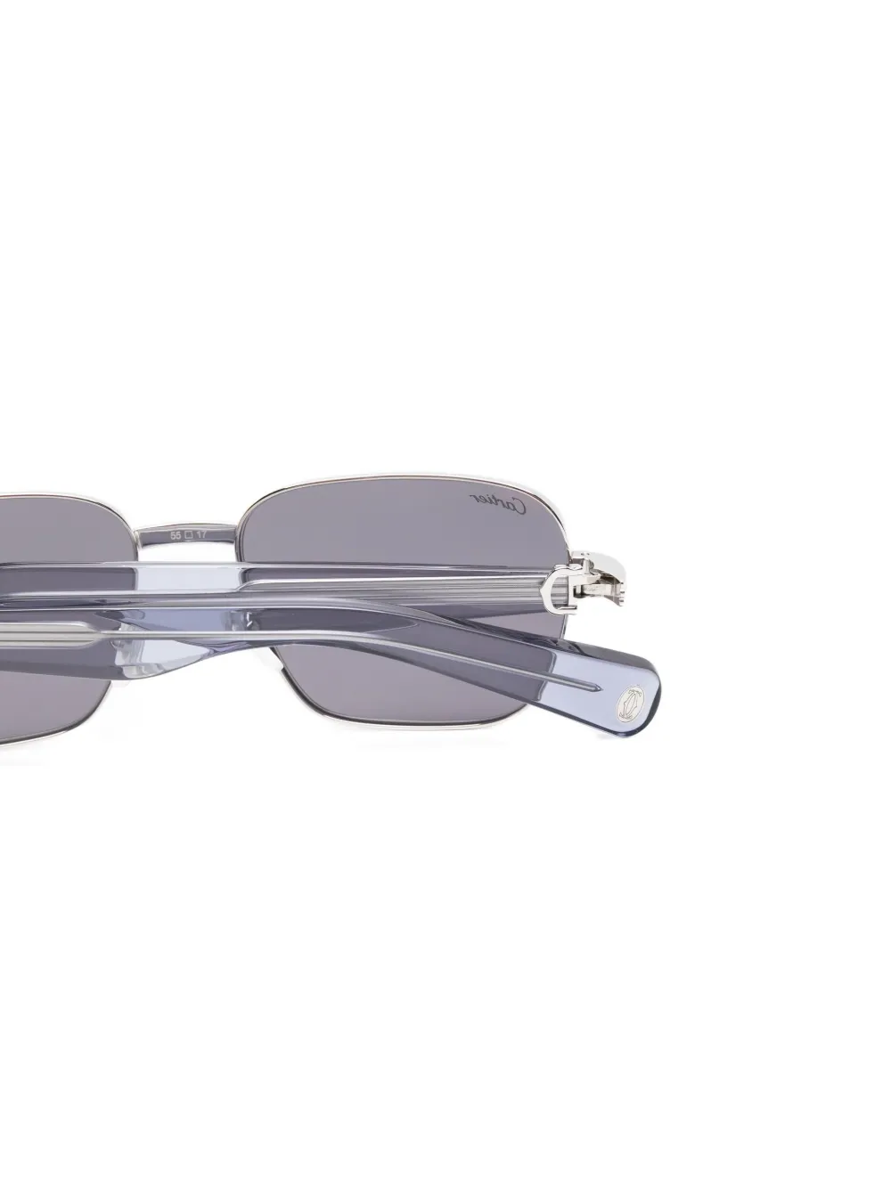 Cartier Eyewear Zonnebril met rechthoekig montuur Zilver