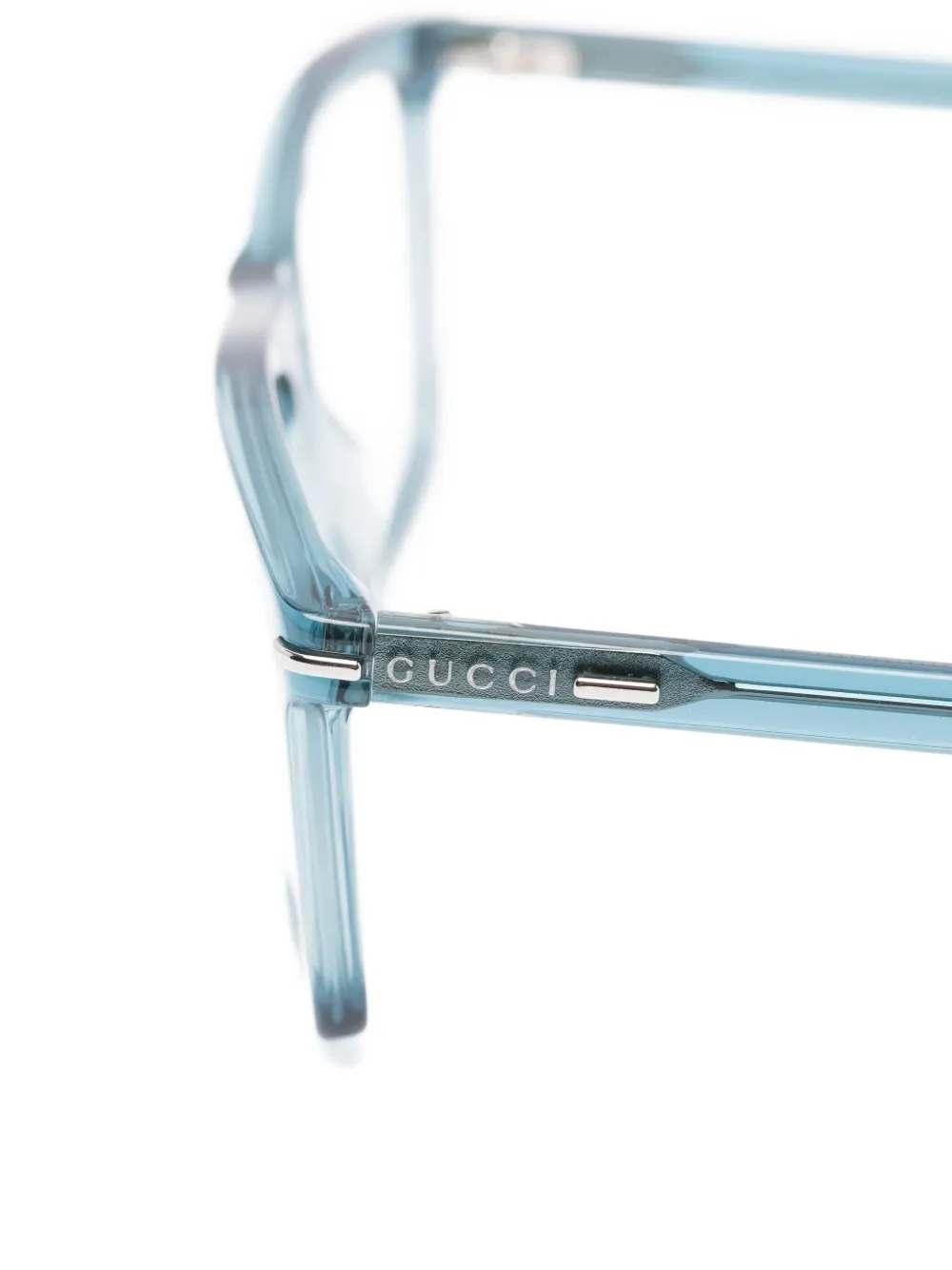 Gucci Eyewear Bril met rechthoekig montuur Blauw
