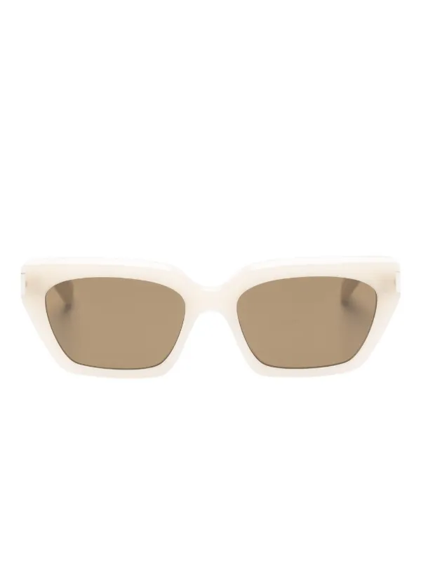 Saint Laurent Eyewear Óculos De Sol Retangular | Neutro | FARFETCH BR