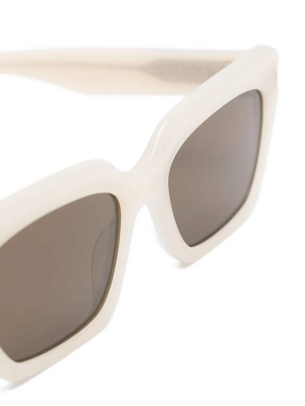 Saint Laurent Eyewear Zonnebril met rechthoekig montuur Beige
