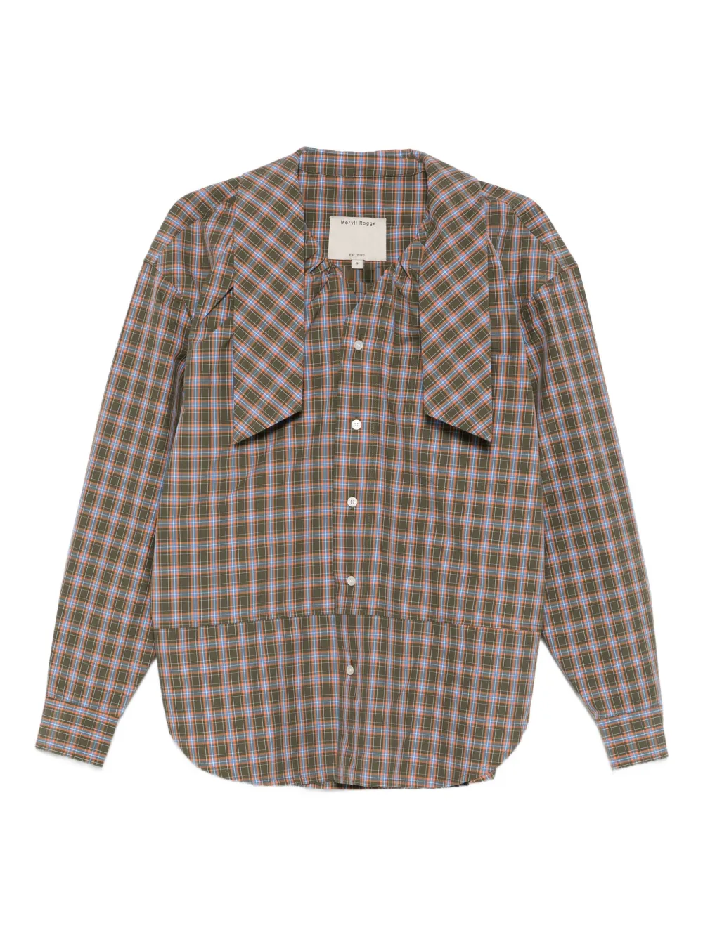 MERYLL ROGGE rutig topp med knytning | grön | Image 1