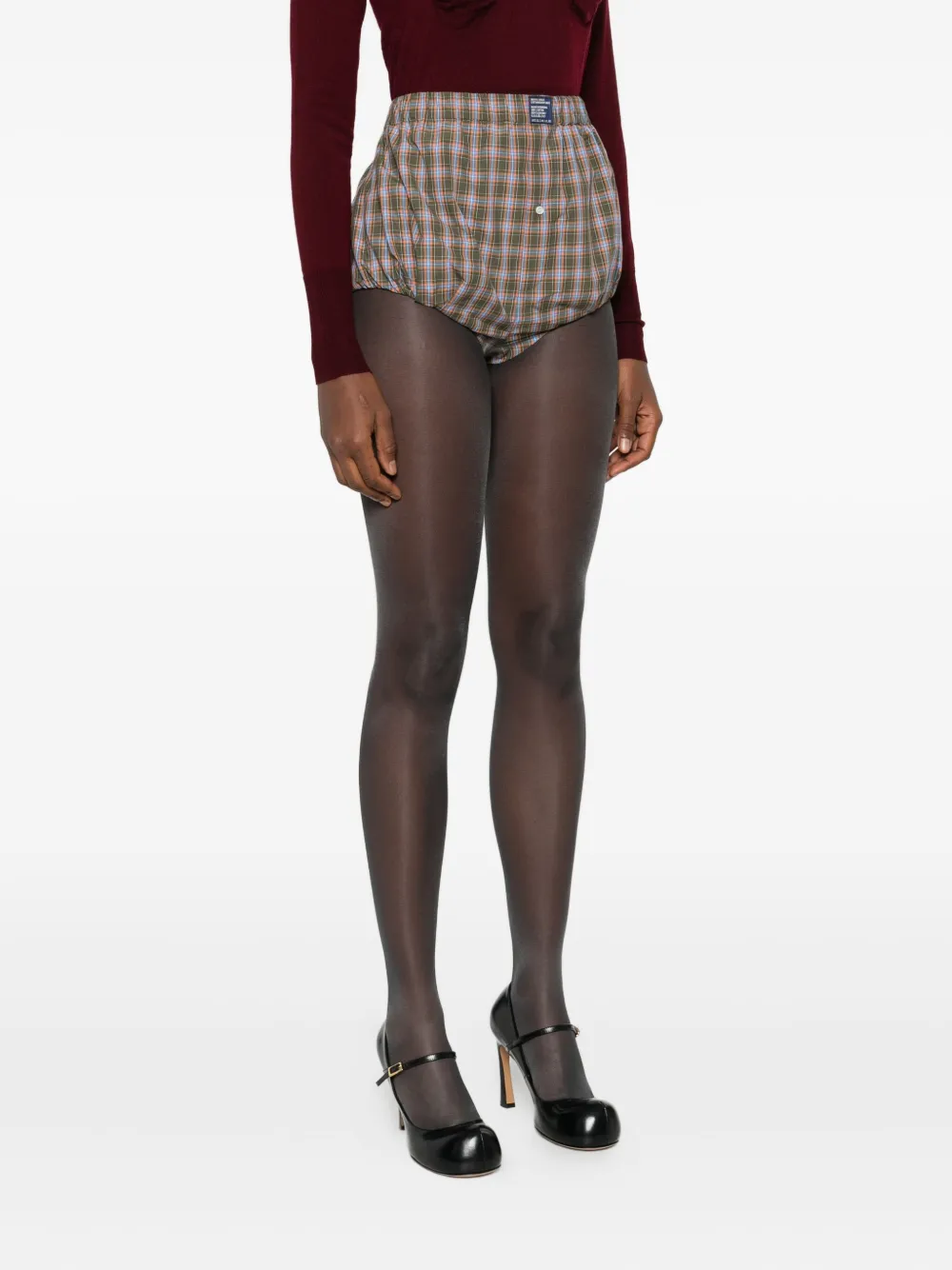  Meryll Rogge Plaid Check Shorts - Green 