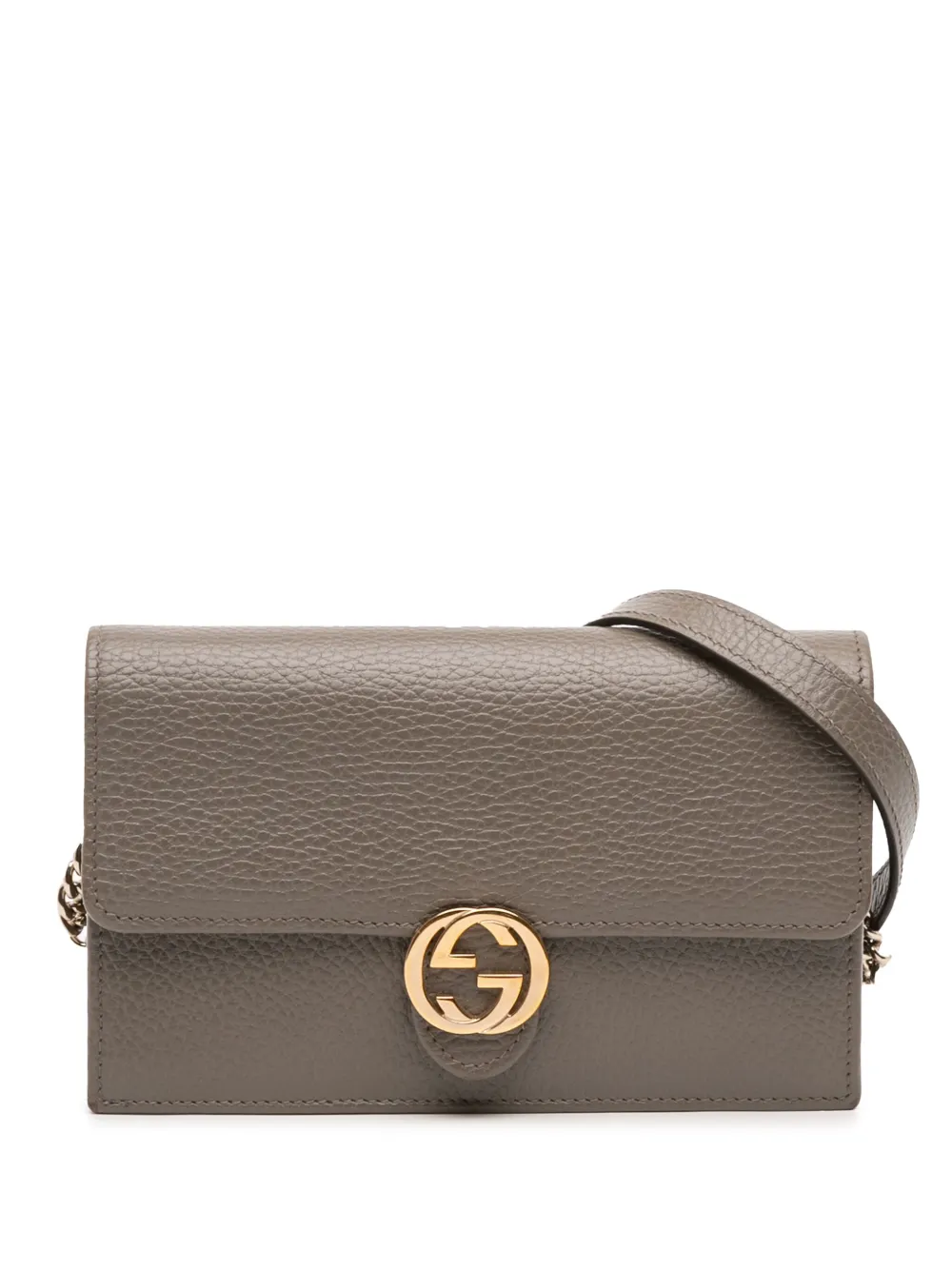 Gucci Pre-Owned Borsa a tracolla GG Dollar in pelle di vitello con catena 2016-2025 | grigio | Image 1