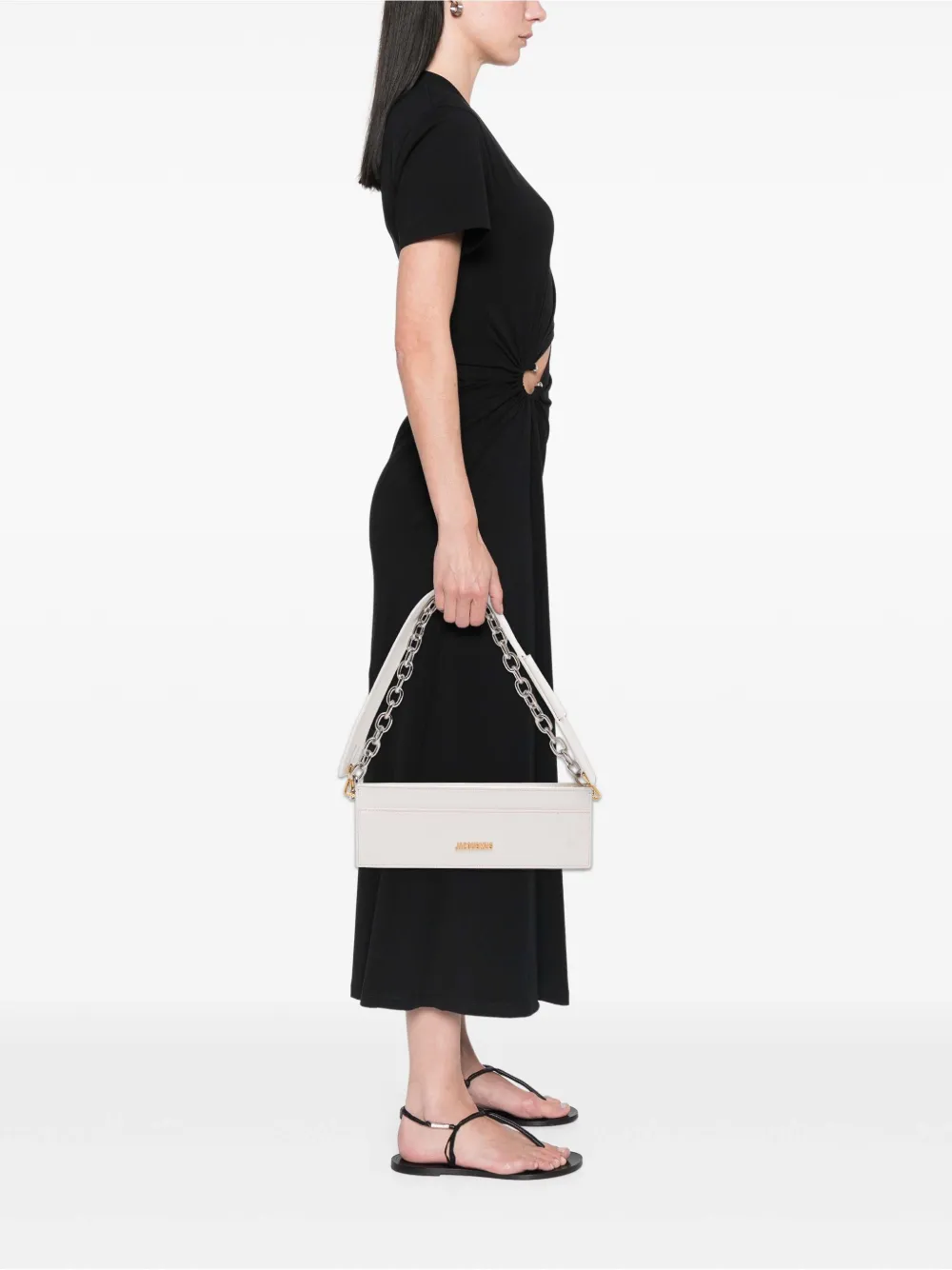 Pre-owned Jacquemus 2019-2025 Calfskin Le Ciuciu Satchel In White