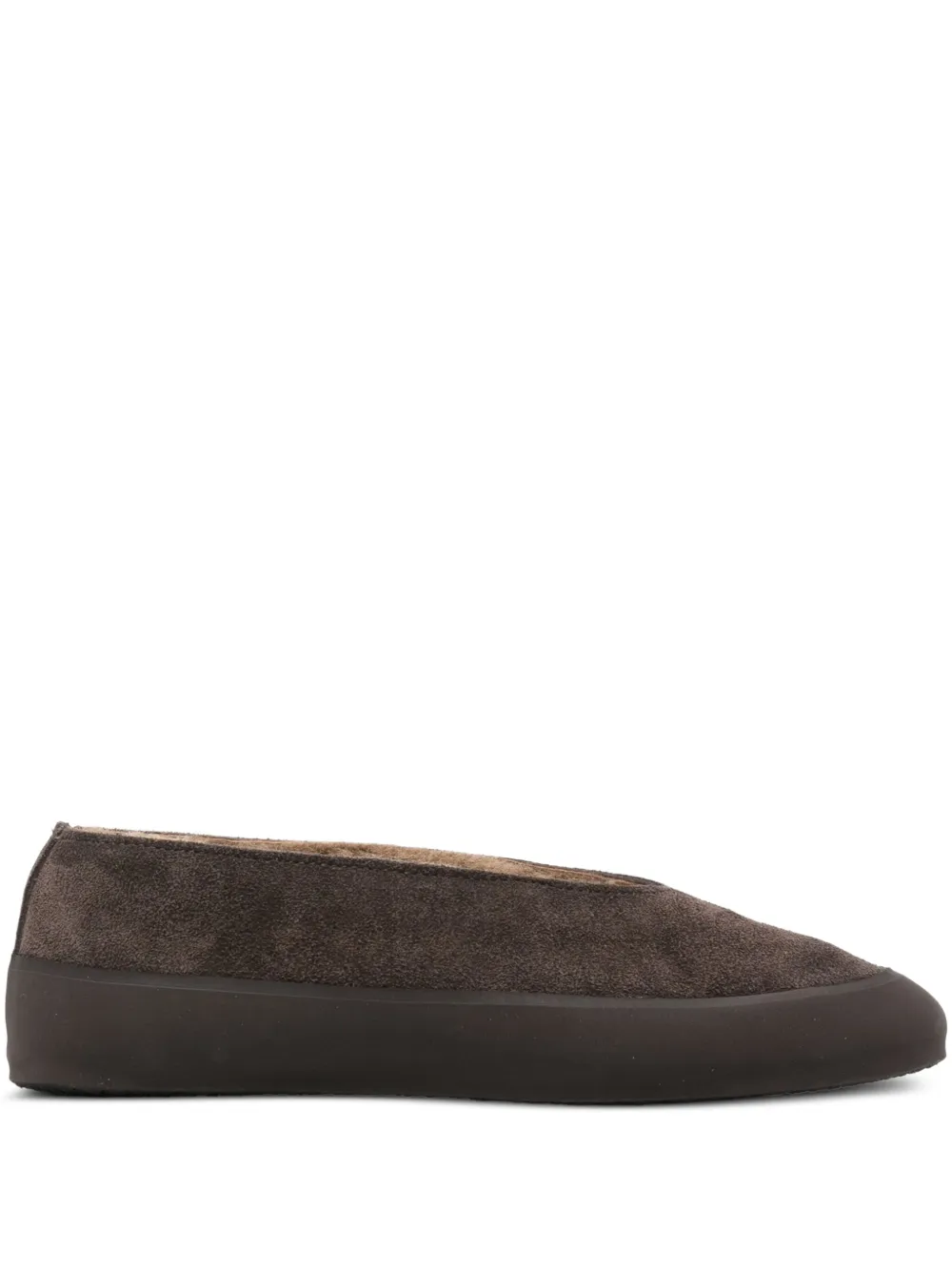 Le Monde Beryl Apres Ski Shearling Ballet Flats In Brown
