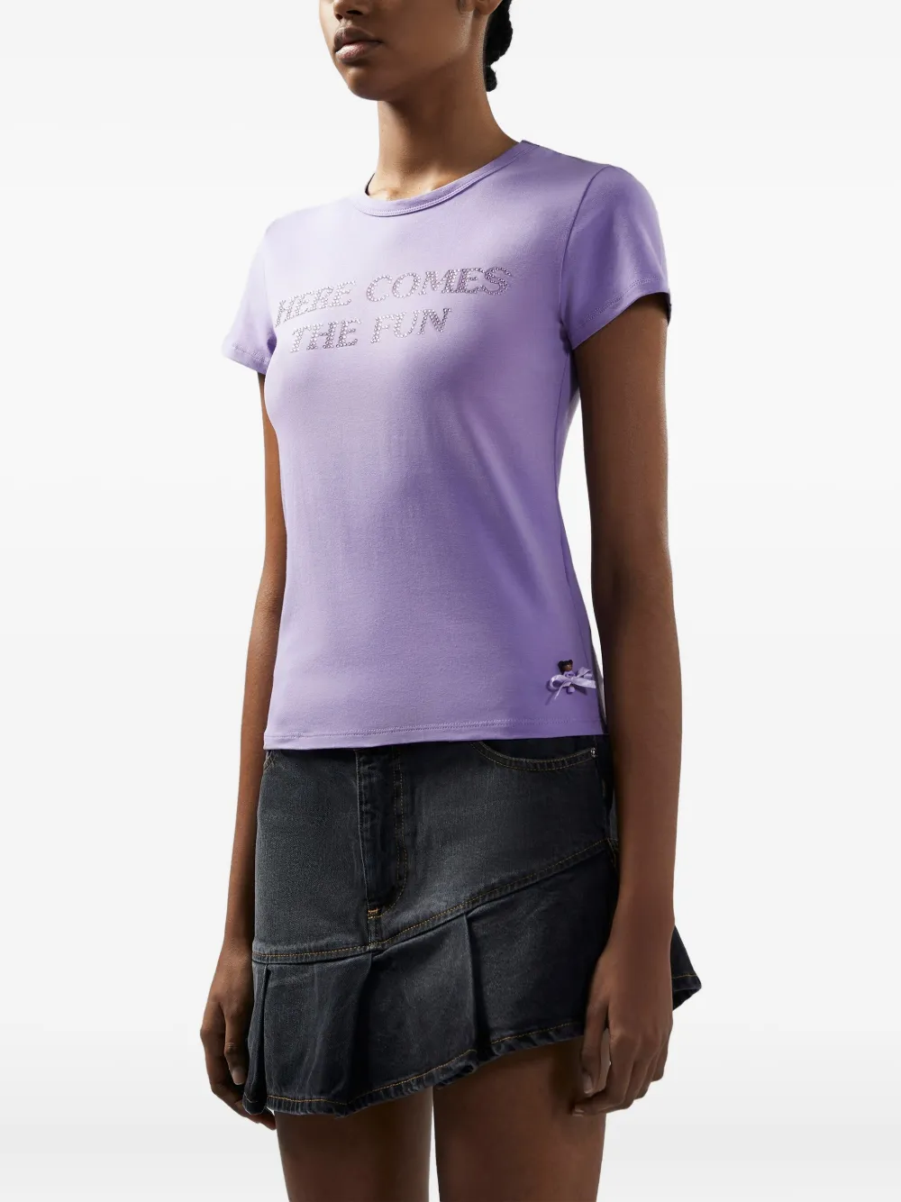 GCDS Polly Pocket Bling T-shirt Paars