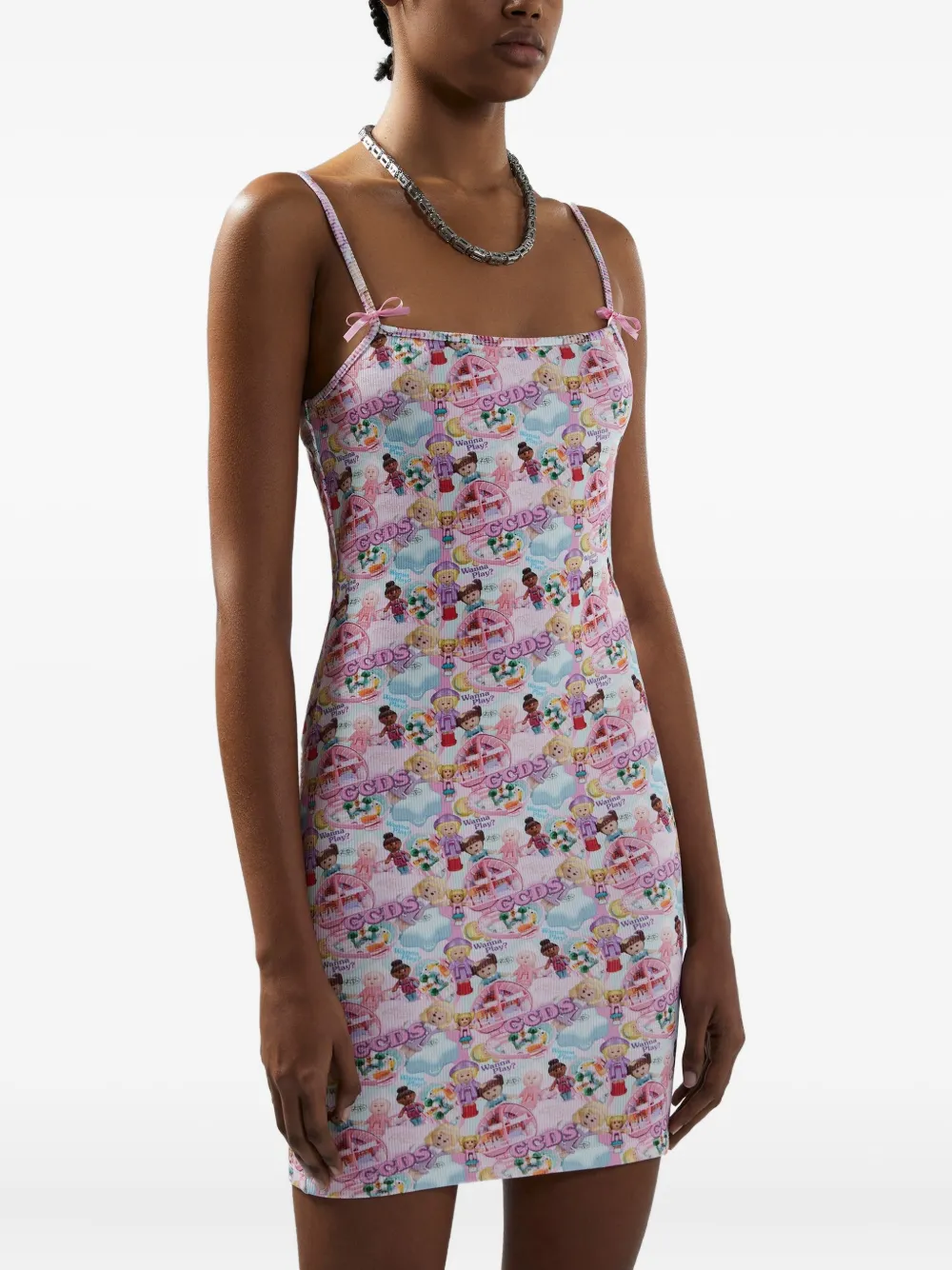 GCDS Mini-jurk met print Roze