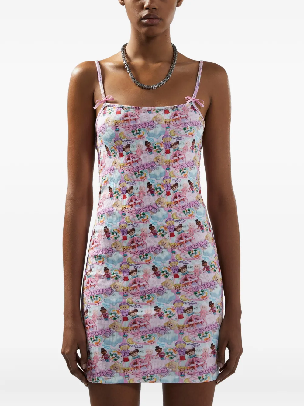 GCDS Mini-jurk met print Roze