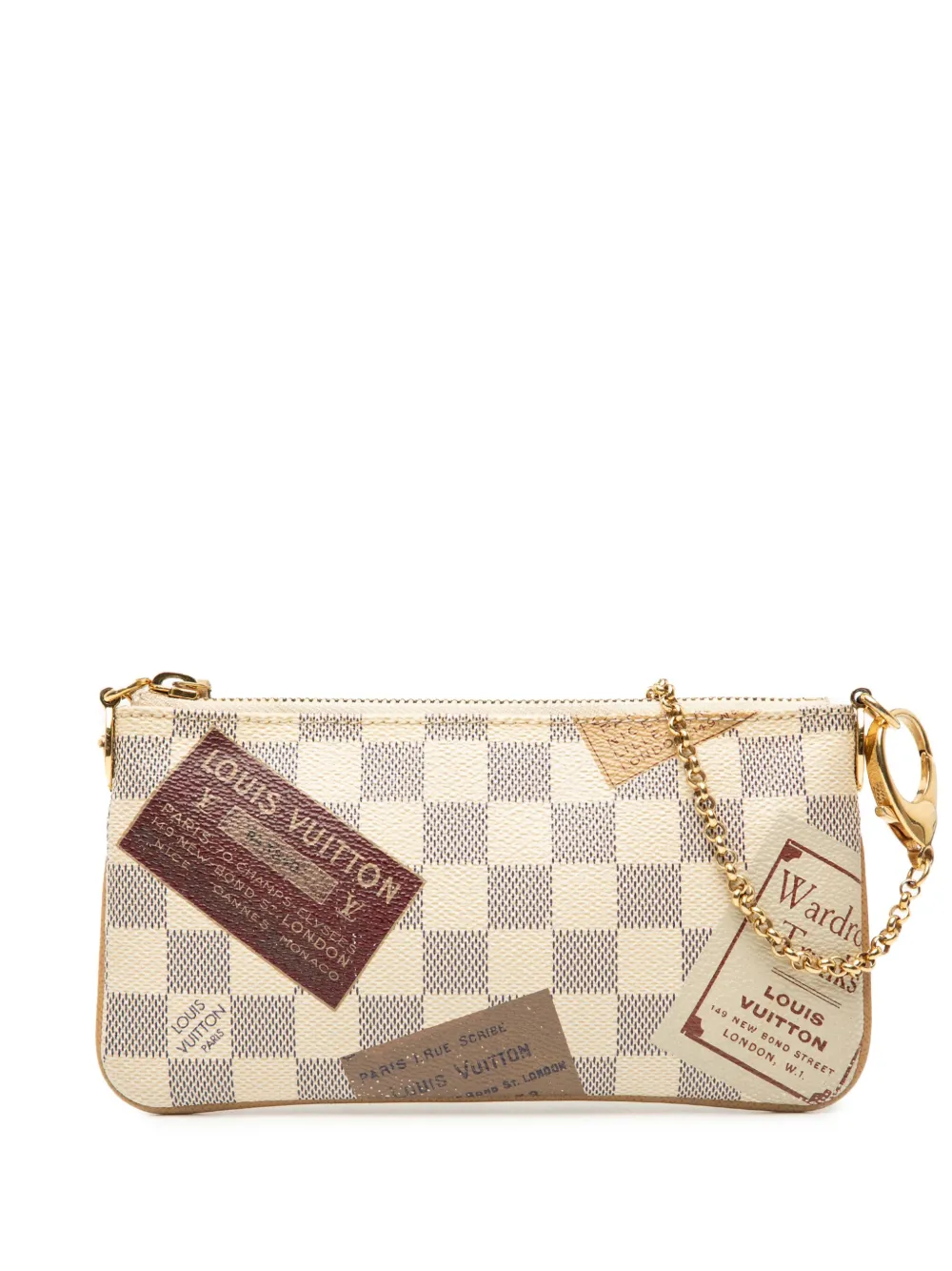 Louis Vuitton Pre-Owned 2009 Damier Azur Pochette Milla Trunks Labels Louis Vuitton Pre-Owned 2009 Damier Azur Pochette Milla Trunks Labels