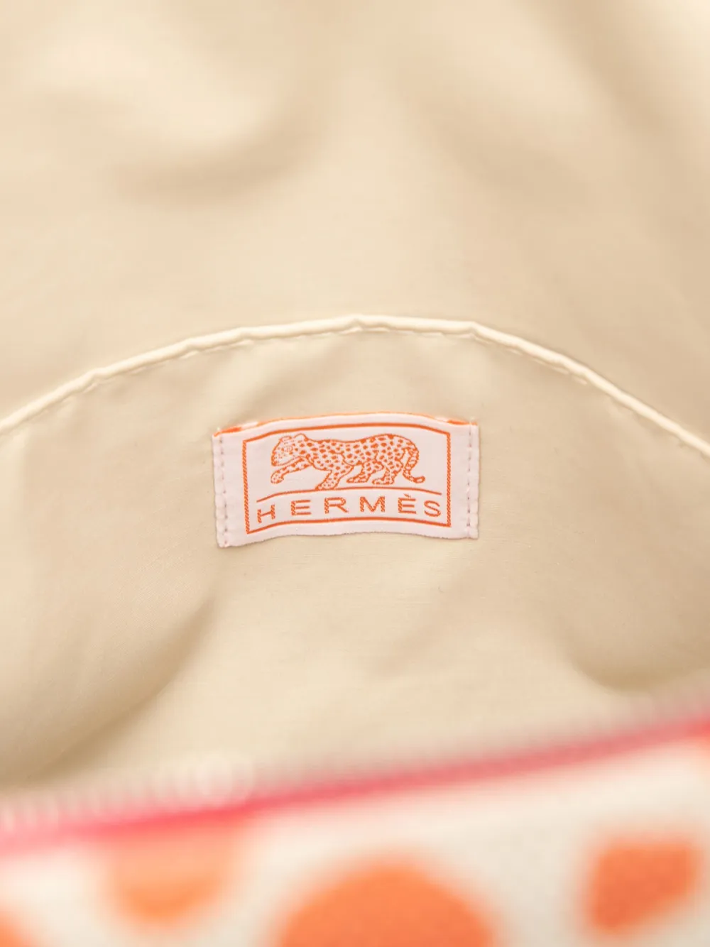 Pre-owned Hermes 2000-2025 Printed Toile Bolide Trousse De Voyage Gm Pouch In Orange