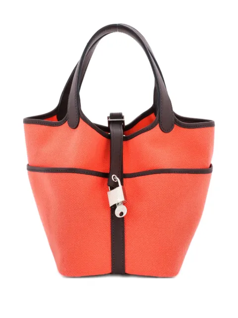 Hermès Pre-Owned Cargo Picotin Lock Bag Canvas and Swift PM bucket bag