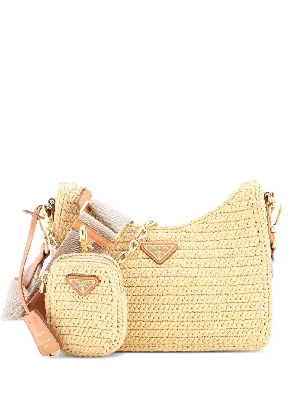 Prada Pre-Owned Re-Edition 2005 Shoulder Bag Raffia Small crossbody Prada Pre-Owned Re-Edition 2005 Shoulder Bag Raffia Small crossbody