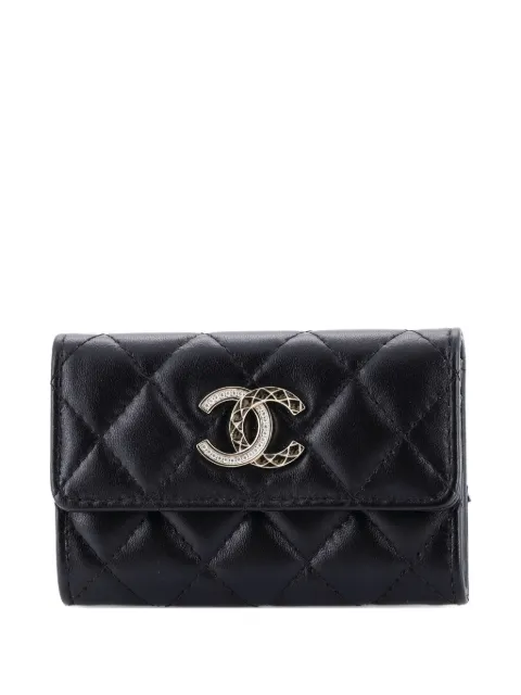 CHANEL Pre-Owned Crystal CC Flap Case Quilted Lambskin card holder