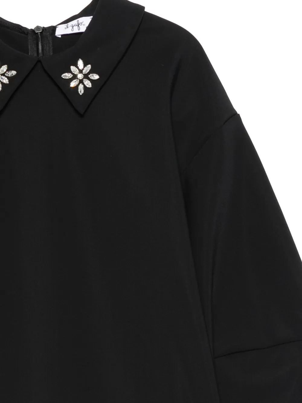 Il Gufo Embellished Collared Dress In Black