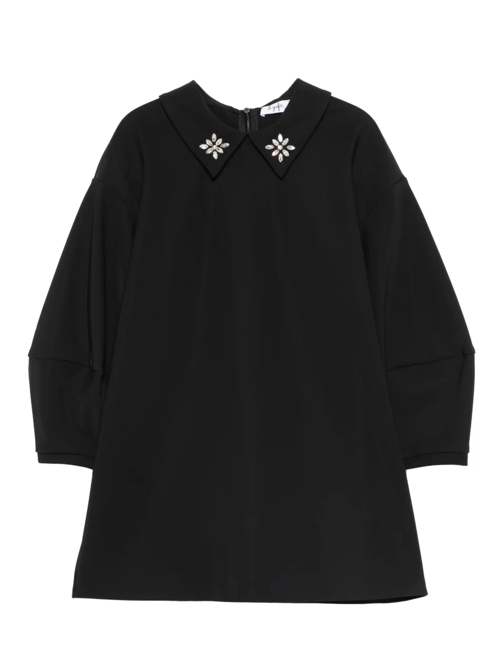 Il Gufo Kids' Embellished Collared Dress In Black