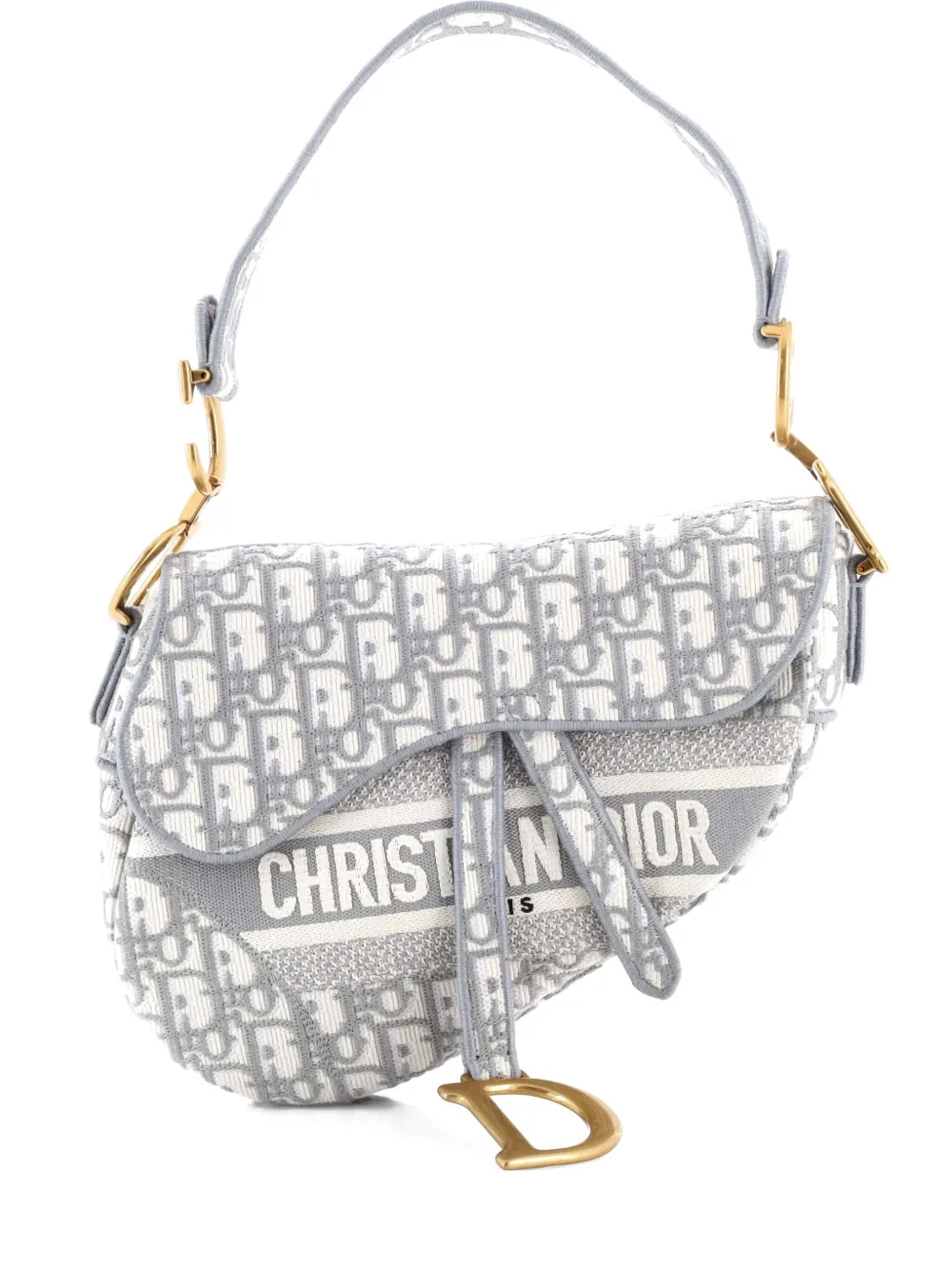 Christian Dior Pre-Owned Saddle Handbag Logo Embroidered Oblique
