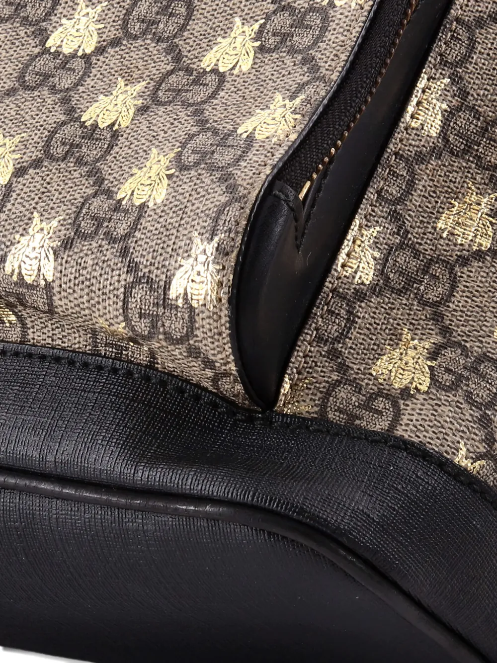 GUCCI Pre-owned Zip Pocket Printed Gg Coated Canvas Small Backpack In Neutral