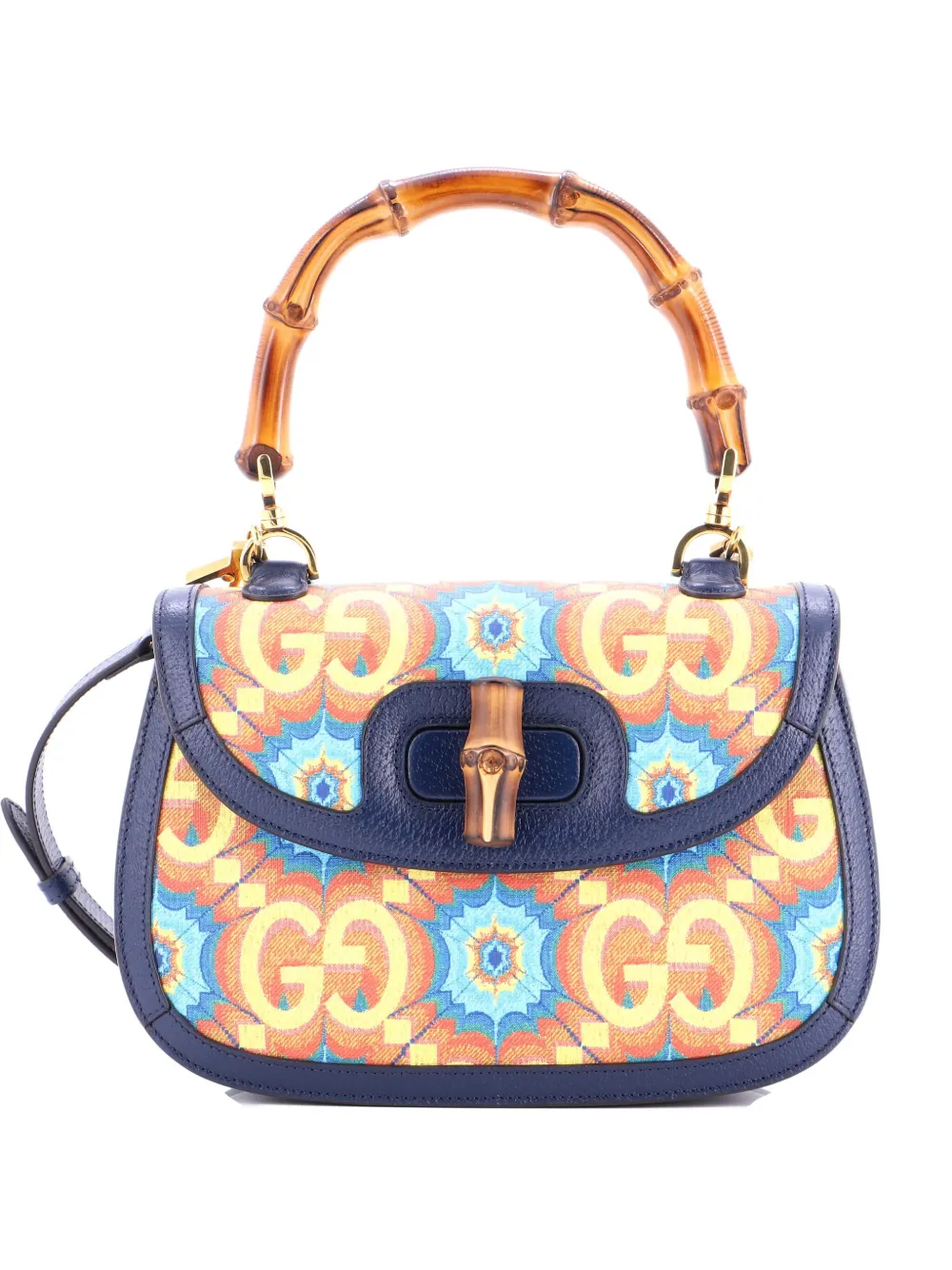 Gucci Pre-Owned Bamboo 1947 Top Handle Bag Kaleidoscope Print GG Gucci Pre-Owned Bamboo 1947 Top Handle Bag Kaleidoscope Print GG