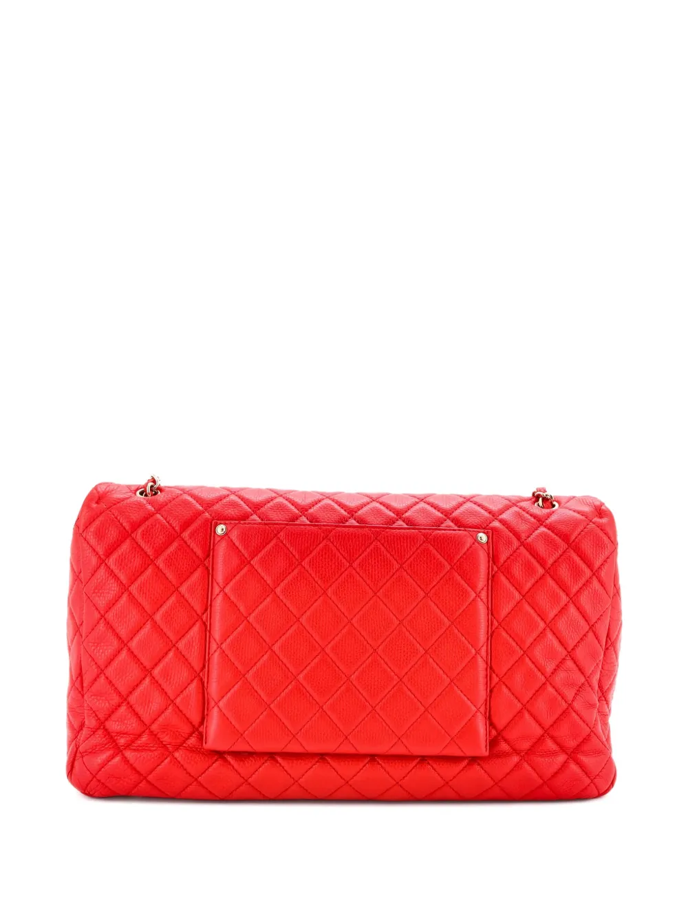 Pre-owned Chanel Airlines Cc Flap Bag Quilted Calfskin Xxl Shoulder Bag In Red
