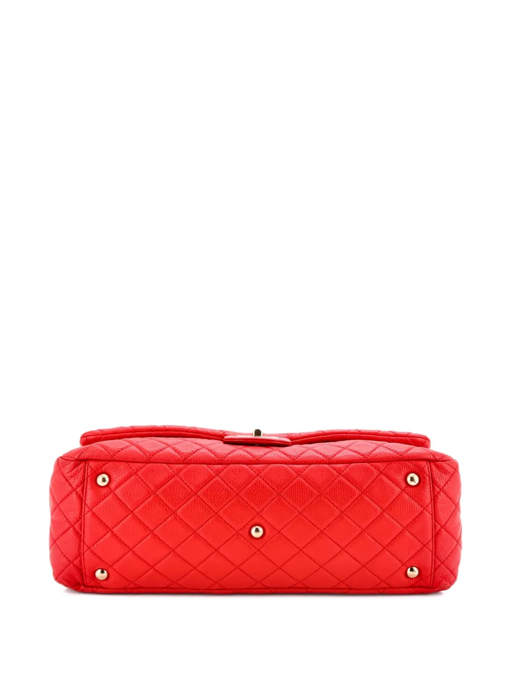 Pre-owned Chanel Airlines Cc Flap Bag Quilted Calfskin Xxl Shoulder Bag In Red