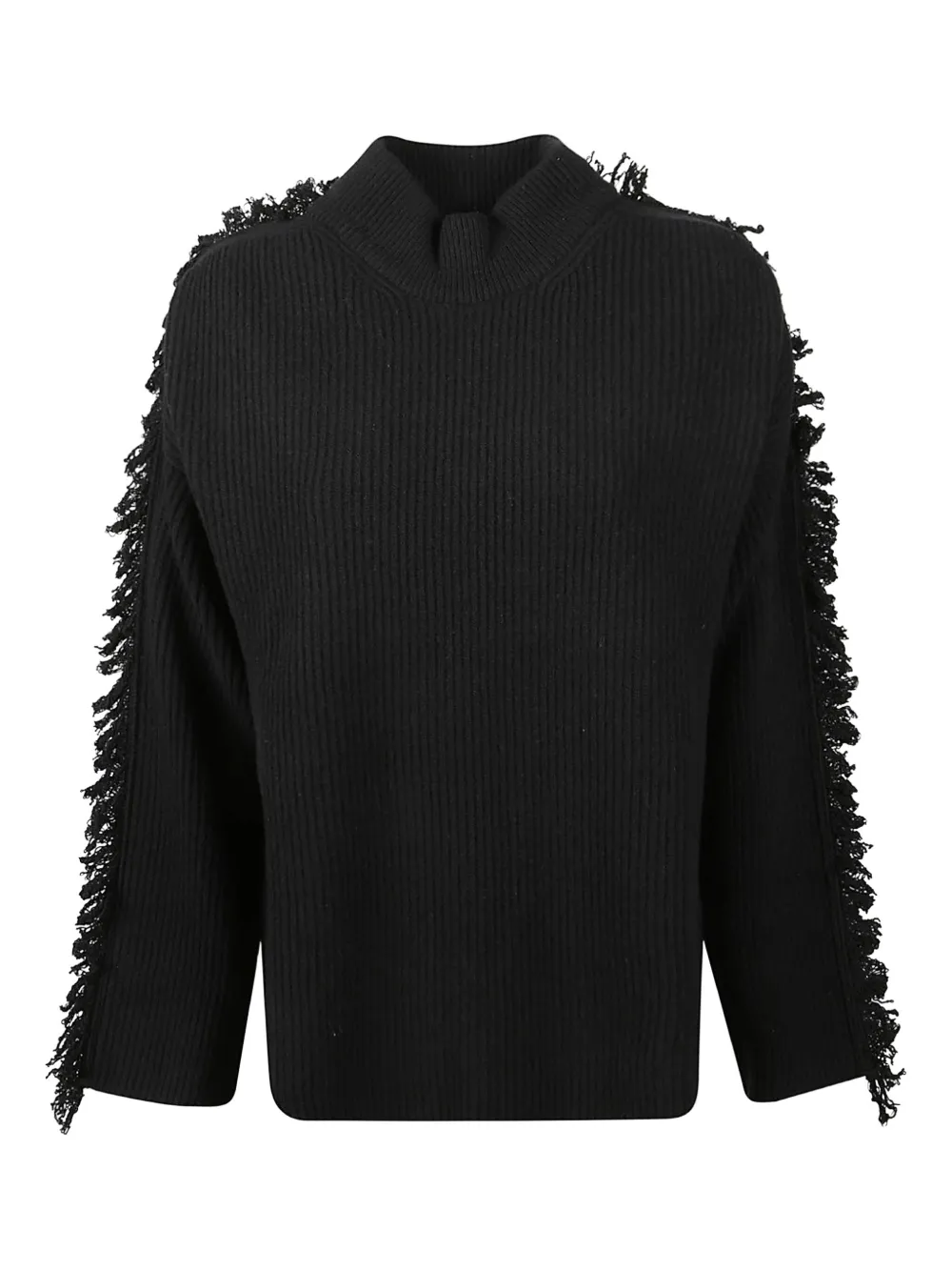 Drumohr Fringed Sweater In Black