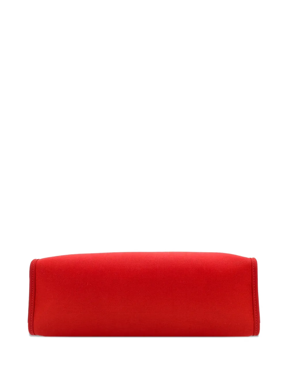 Pre-owned Hermes Herbag Zip Leather And Toile 31 Shoulder Bag In Red